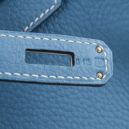 Hermes Taurillon Clemence Birkin 35 Blue Jean 6 of 8