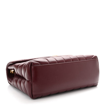 Saint Laurent Calfskin Y Quilted Monogram Small Loulou Chain Satchel Dark Legion Red 4 of 11