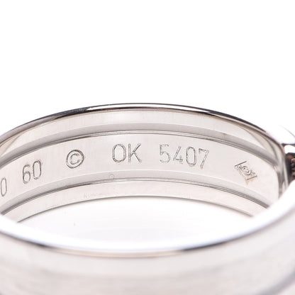 Cartier 18K White Gold Diamond 6.5mm Logo De Ring 60 9 5 of 5