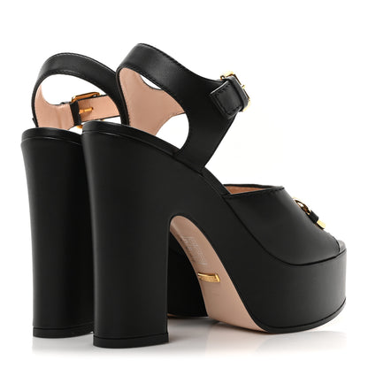 Gucci Nappa Charlotte Horsebit 40/135mm Platform Sandals 39 Black 5 of 9
