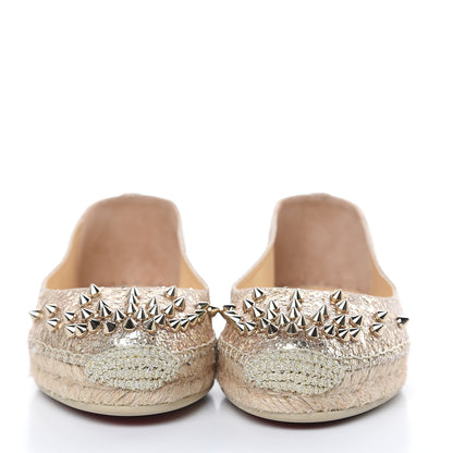 Christian Louboutin Glitter Aliochette Espadrilles 38 Light Gold 2 of 8