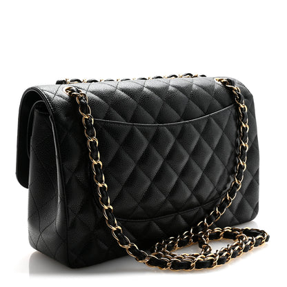 Chanel Caviar Quilted Jumbo Double Flap Black 3 of 11