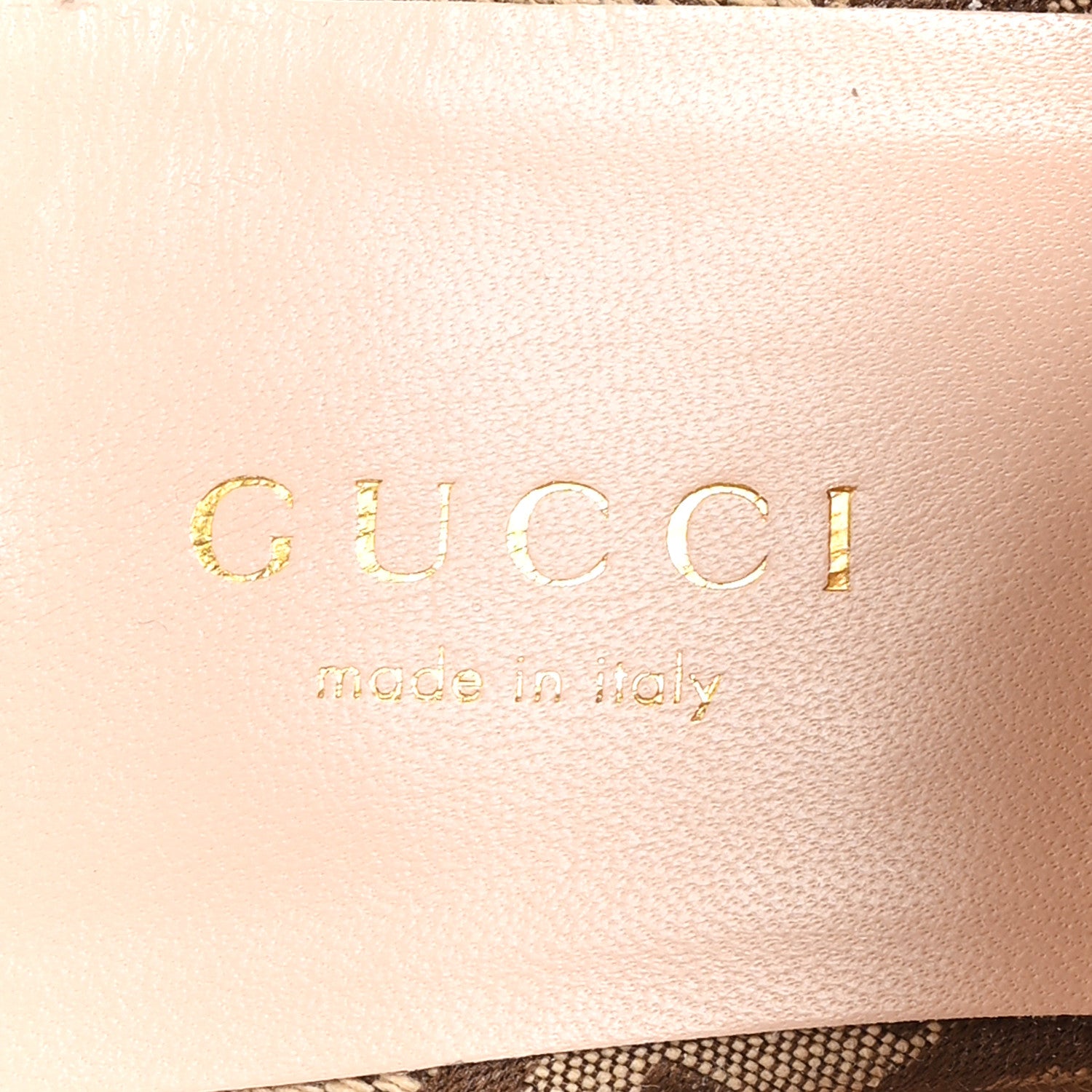 Gucci Monogram Jumbo GG Malaga Kid Womens Princetown Slippers 38.5 Camel Ebony New Acero Beige 8 of 10