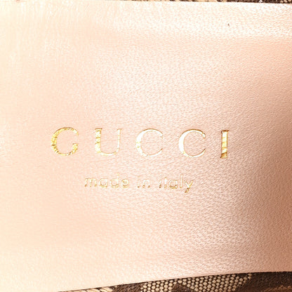 Gucci Monogram Jumbo GG Malaga Kid Womens Princetown Slippers 38.5 Camel Ebony New Acero Beige 8 of 10