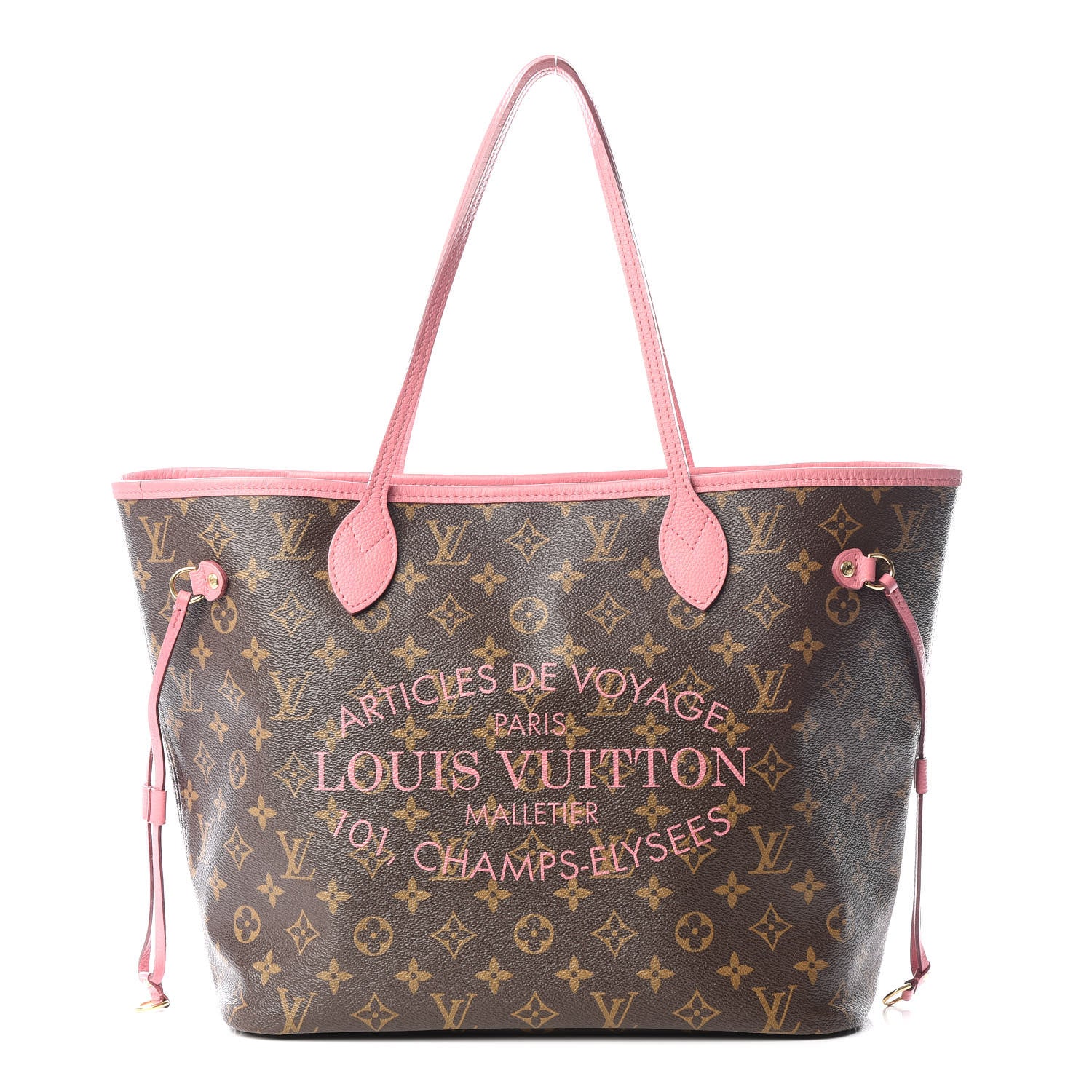 Louis Vuitton Monogram Articles de Voyage Ikat Neverfull MM Rose Velours 1 of 11