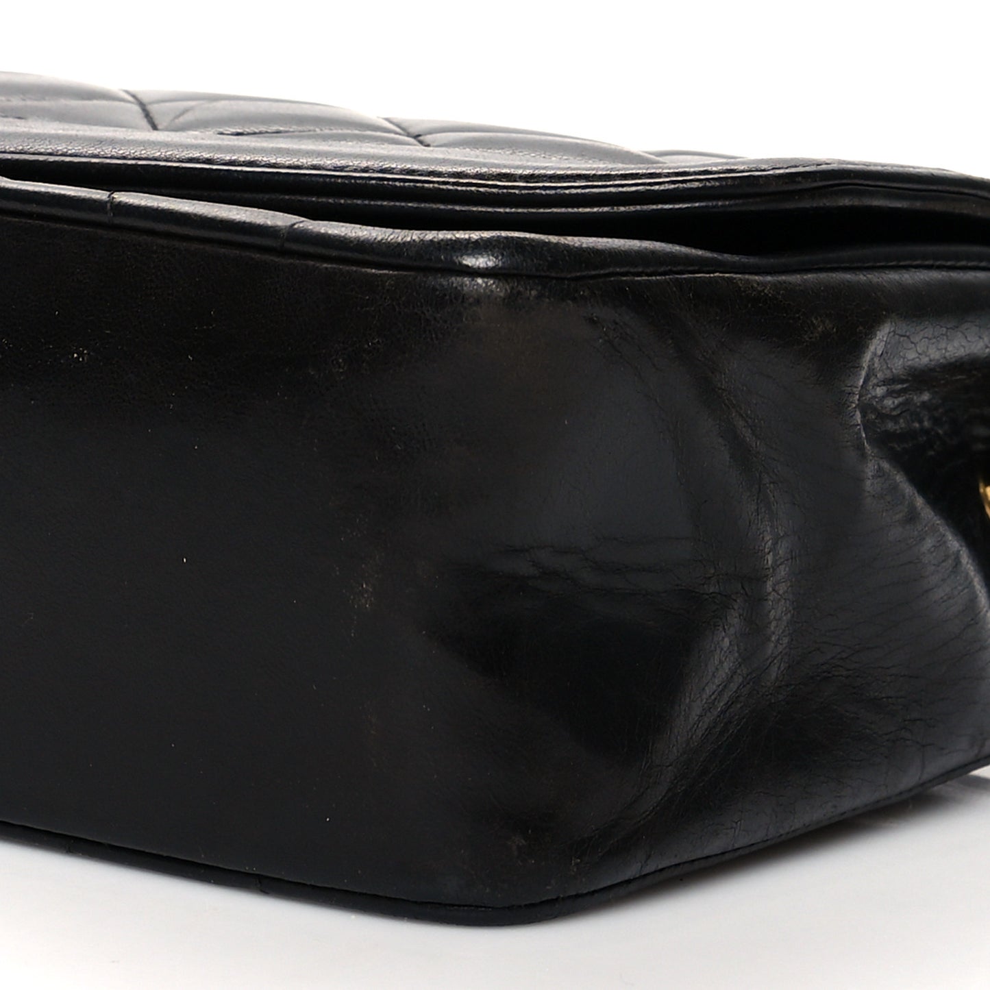 Lambskin Quilted Medium Single Flap Black