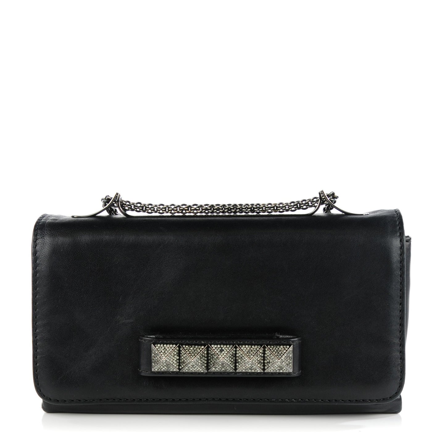 Nappa Crystal Encrusted Studs Va Va Voom Shoulder Bag Black