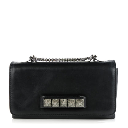 Valentino Garavani Nappa Crystal Encrusted Studs Va Va Voom Shoulder Bag Black 1 of 8