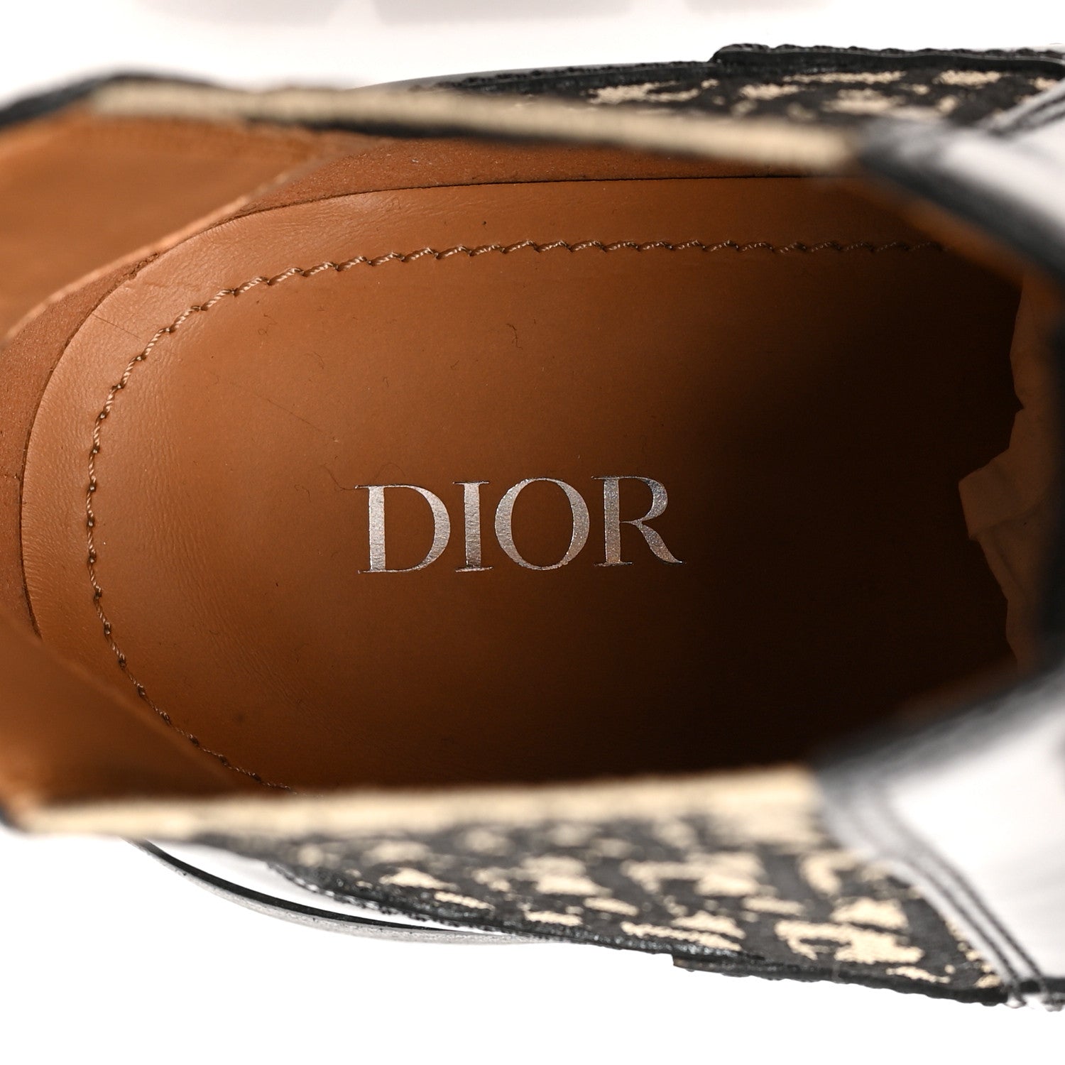 Christian Dior Calfskin Oblique Mens Explorer II Chelsea Boots 39 Beige Black 8 of 8