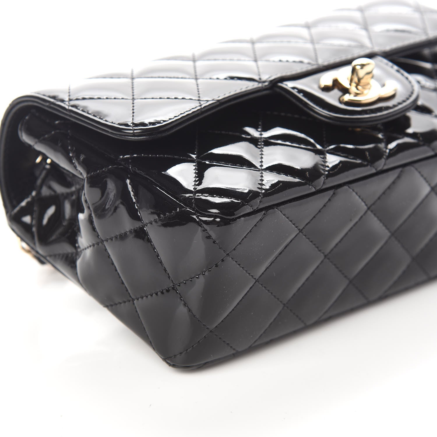 Chanel Patent Calfskin Quilted Mini Rectangular Flap Black 7 of 9