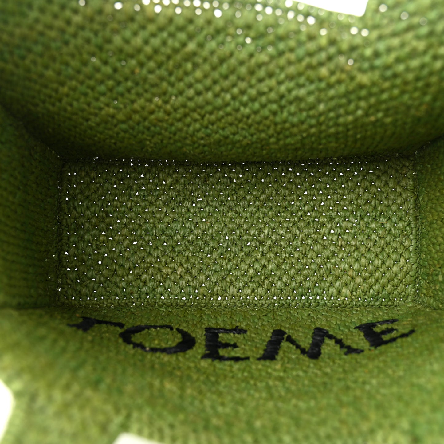X PAULA'S IBIZA Raffia Font Tote Green