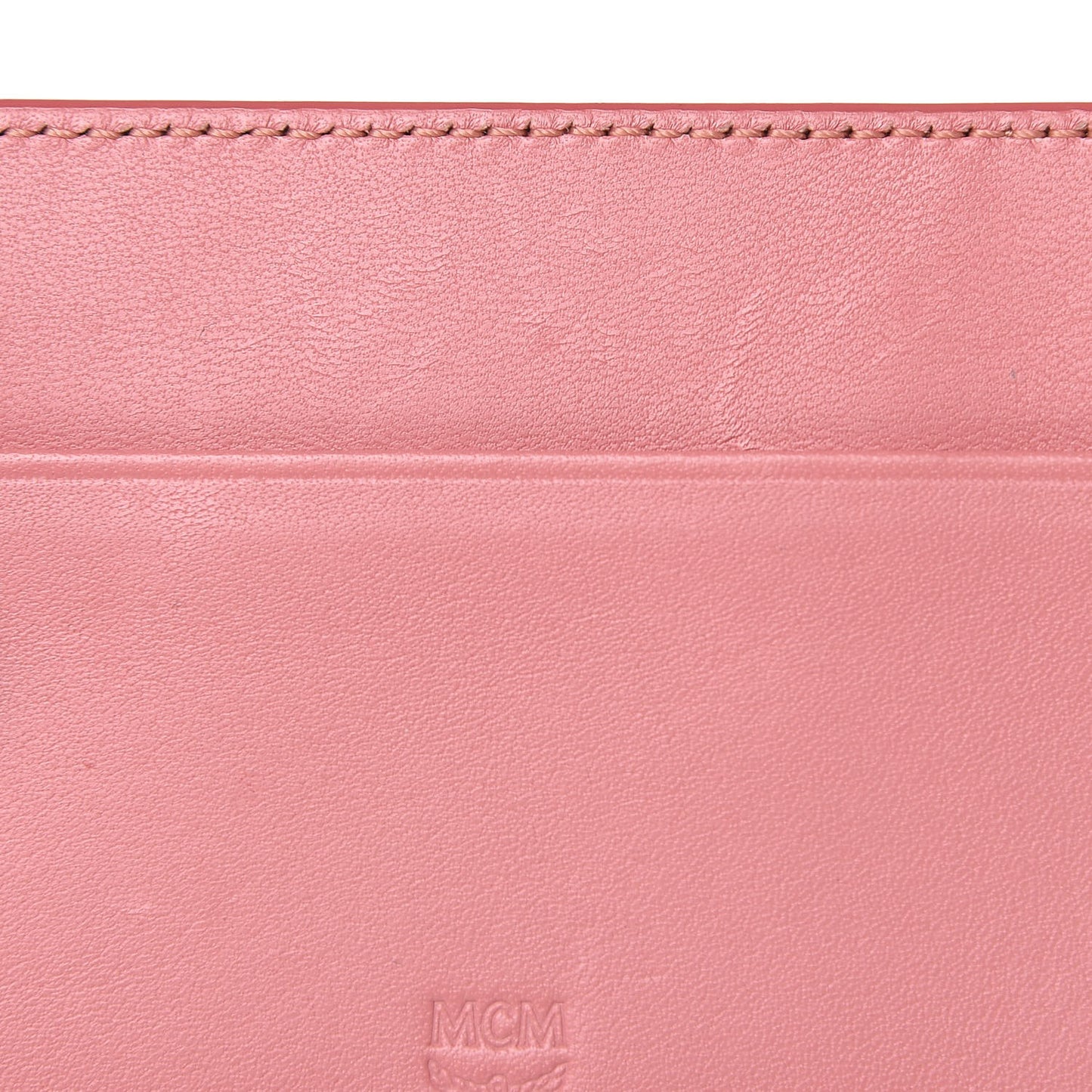 Calfskin Cassette Key Ring Card Holder Pink