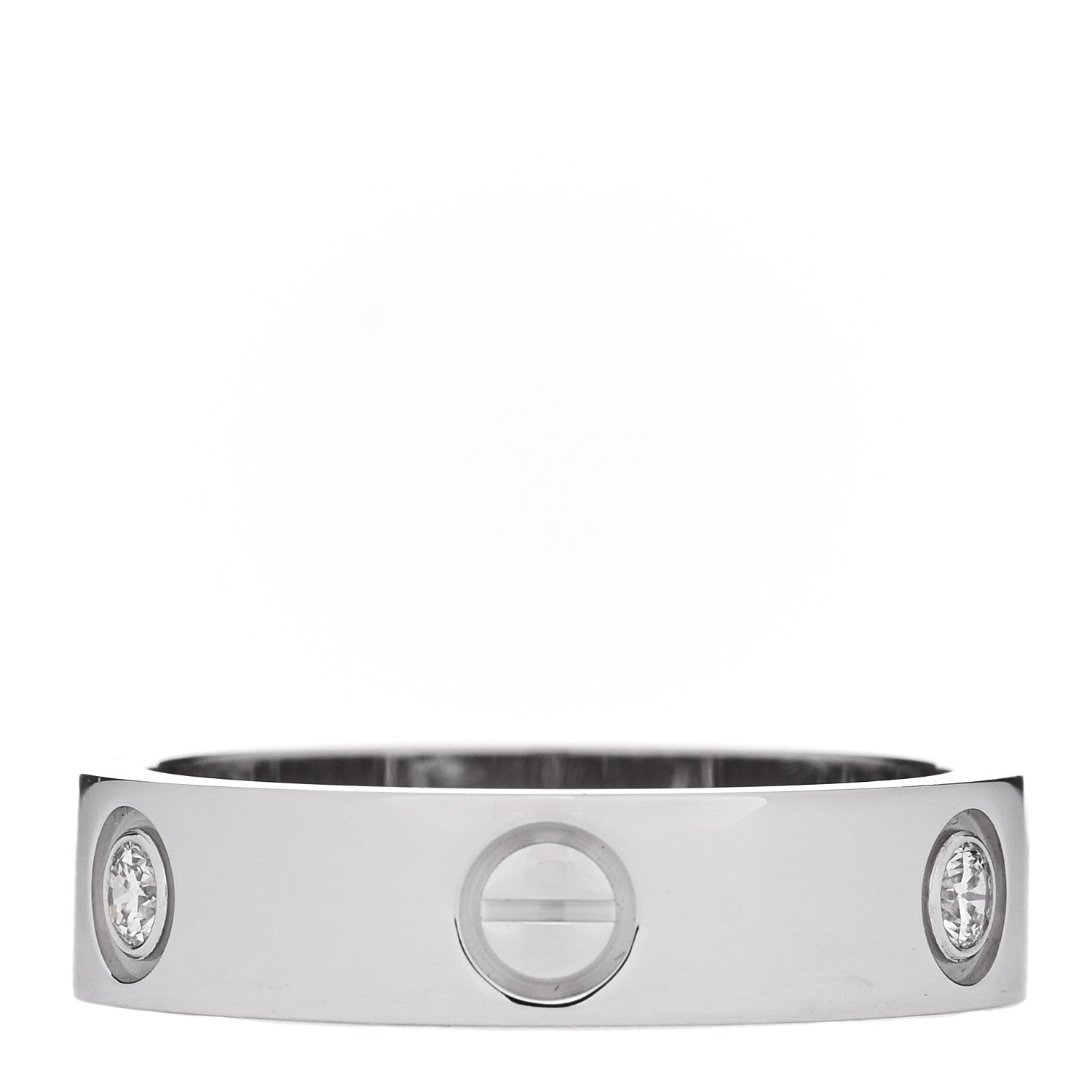 Cartier 18K White Gold 3 Diamond 5.5mm LOVE Ring 61 9.5 3 of 6