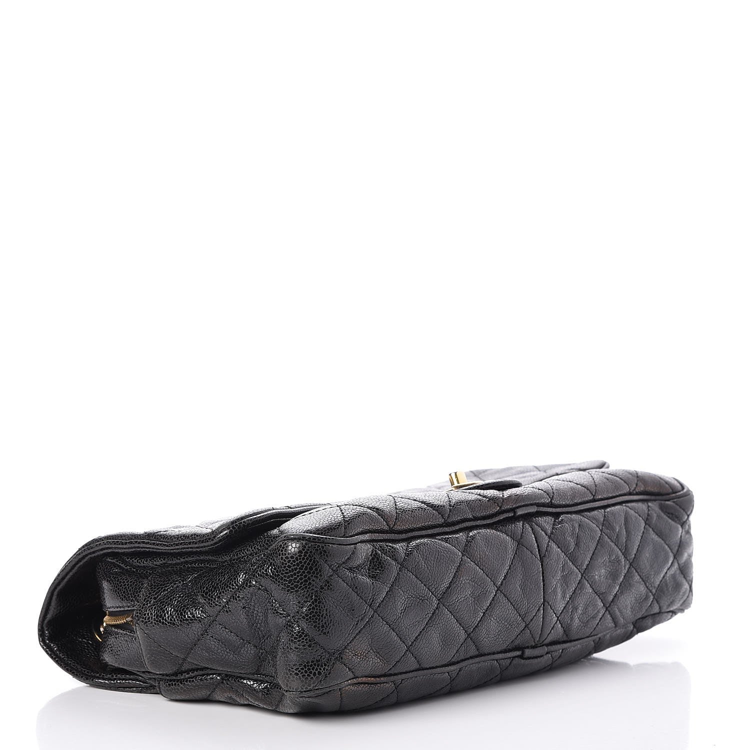 Chanel Crumpled Grained Calfskin Quilted Large Shiva Flap Black 4 of 8