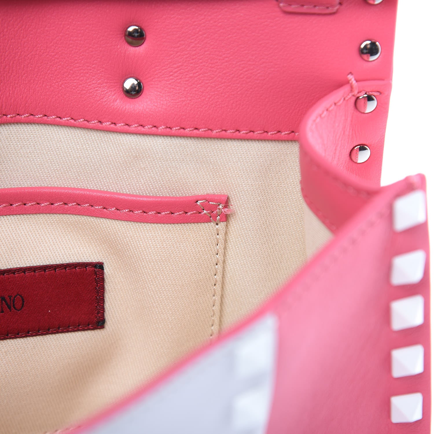 Valentino Garavani Vitello Colorblock Medium Free Rockstud Flip Lock Crossbody Bag Shadow Pink Optic White 9 of 10