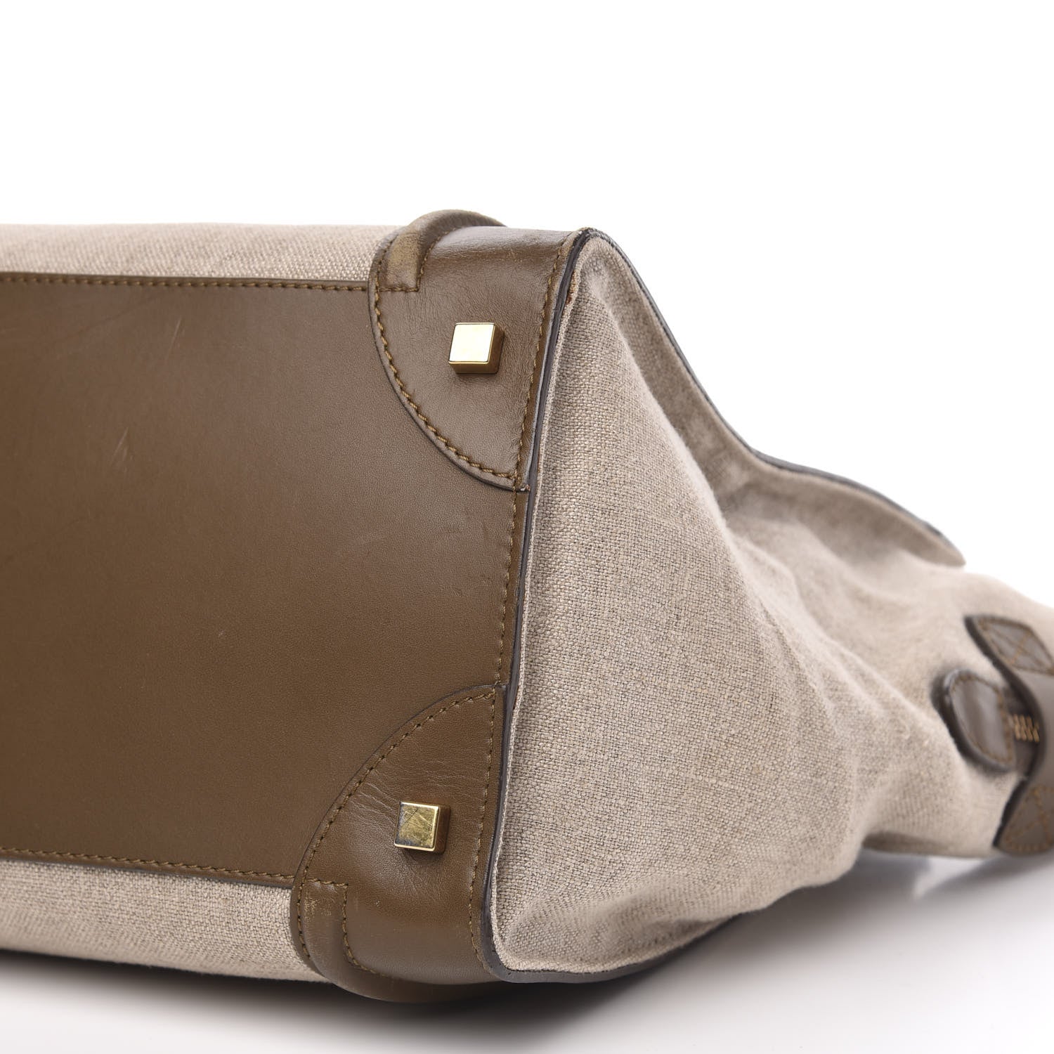 Celine Natural Canvas Smooth Calfskin Mini Luggage Brown 11 of 20