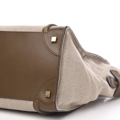 Celine Natural Canvas Smooth Calfskin Mini Luggage Brown 11 of 20