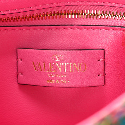 Valentino Garavani Wool Woven Medium Roman Stud Shoulder Bag Multicolor Feminine Pink 6 of 8
