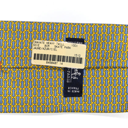 Hermes Silk Skate Park Neck Tie Jaune Azur Ciel 5 of 5
