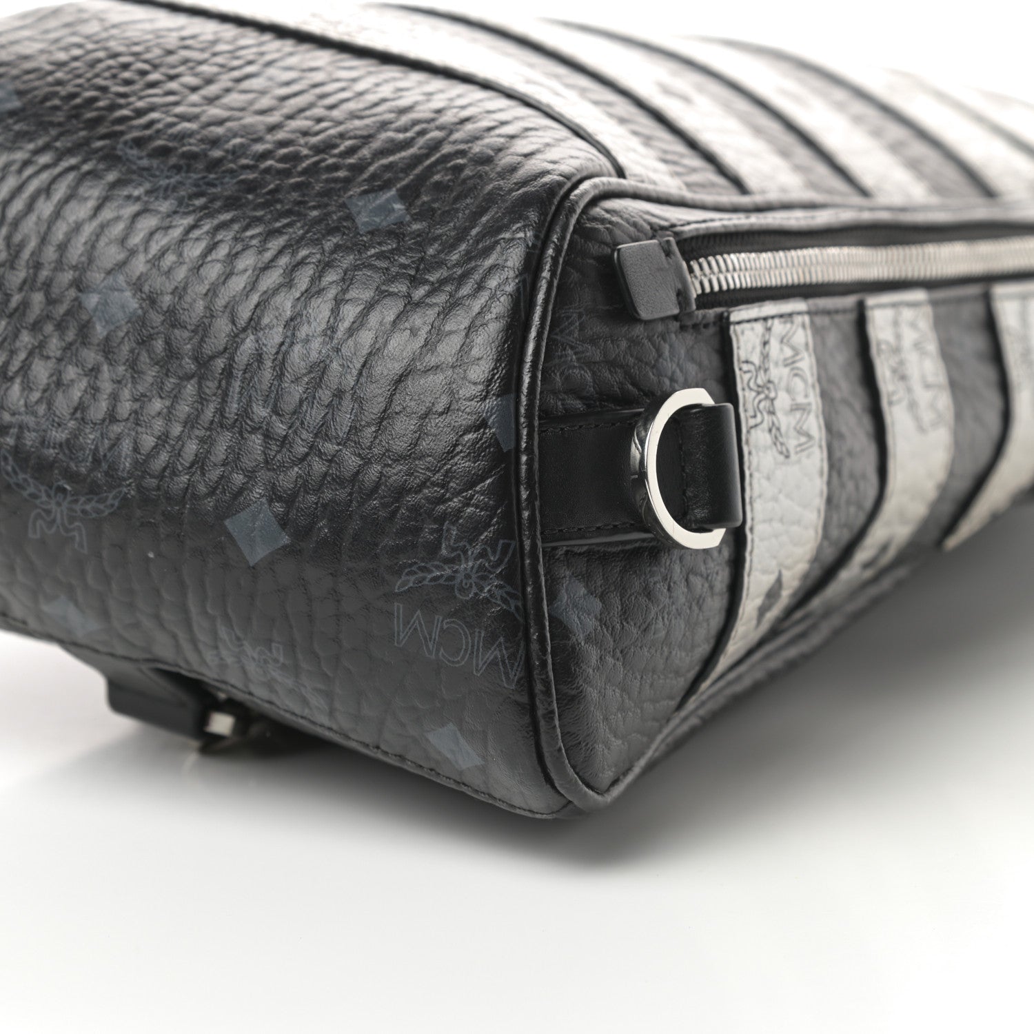 MCM Visetos Spot Medium Sling Bag Black Silver 10 of 12