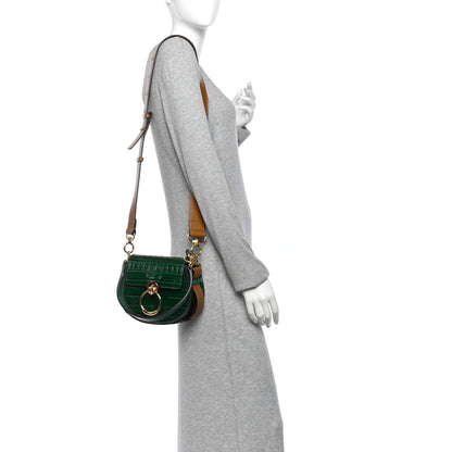 Chloe Calfskin Crocodile Embossed Small Tess Bag Woodsy Green 2 of 9
