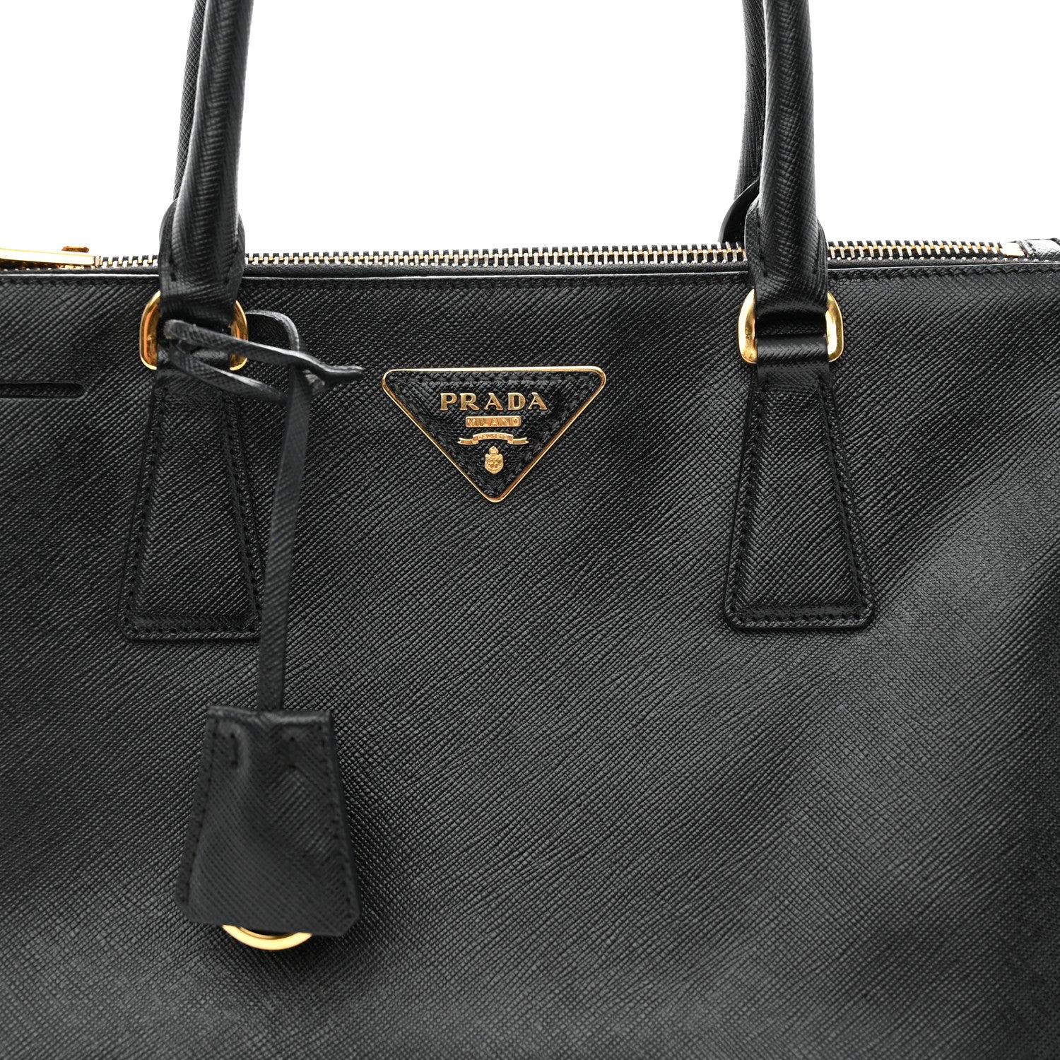 Prada Saffiano Small Galleria Double Zip Tote Black 7 of 11