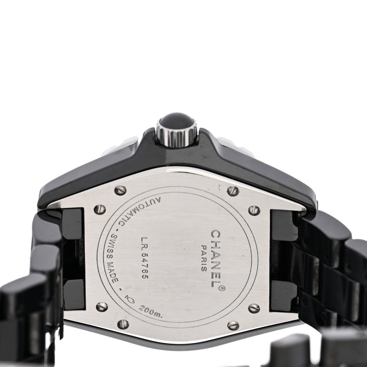 Chanel Stainless Steel Ceramic Diamond Pave Bezel 38mm J12 Automatic Watch Black 4 of 5