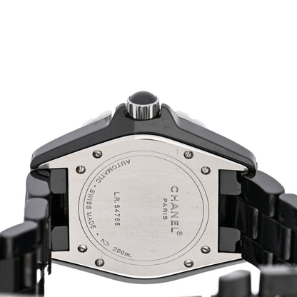 Chanel Stainless Steel Ceramic Diamond Pave Bezel 38mm J12 Automatic Watch Black 4 of 5