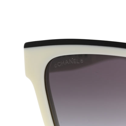 Chanel Acetate Square Sunglasses 5417 White Black 7 of 8