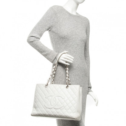 Chanel Caviar Quilted Grand Shopping Tote GST White 2 of 15