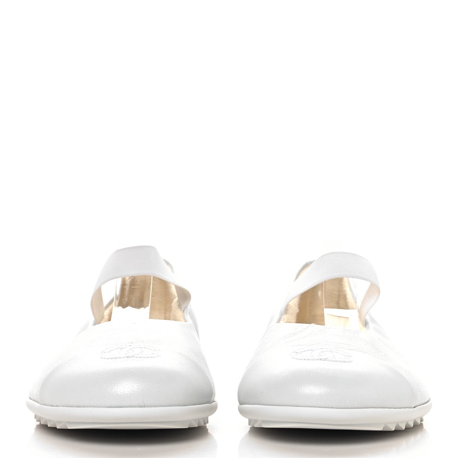 Chanel Lambskin Cap Toe CC Mary Jane Flats 39.5 White 3 of 11