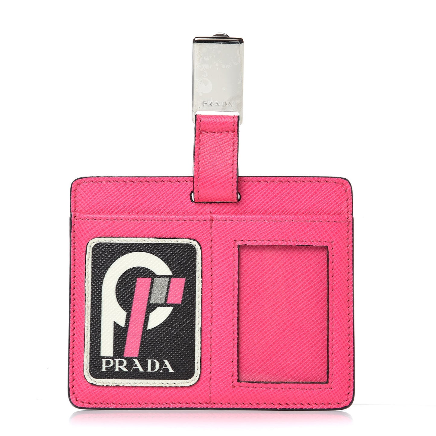 Saffiano Racing Logo Badge Holder Fuxia