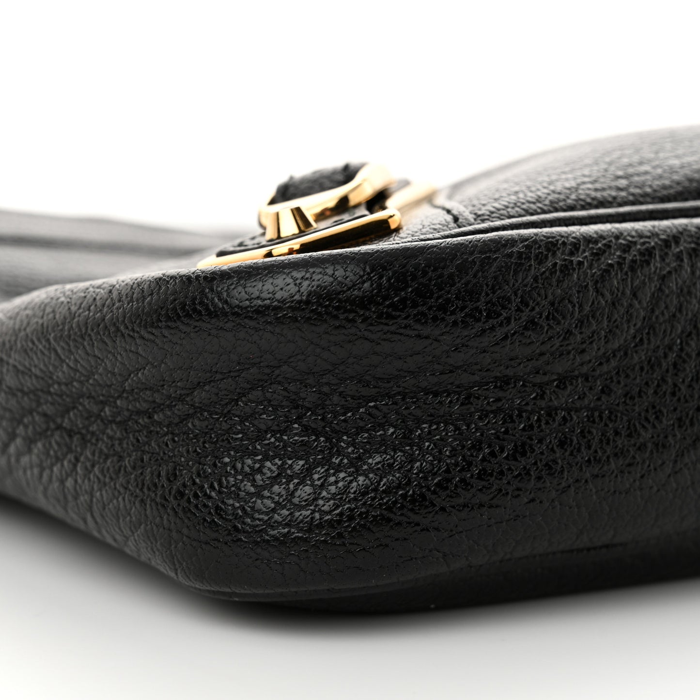 Chevre Gold Metallic Edge Hardware Hip Black