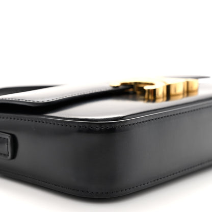 Celine Shiny Calfskin Triomphe Shoulder Bag Black 9 of 10