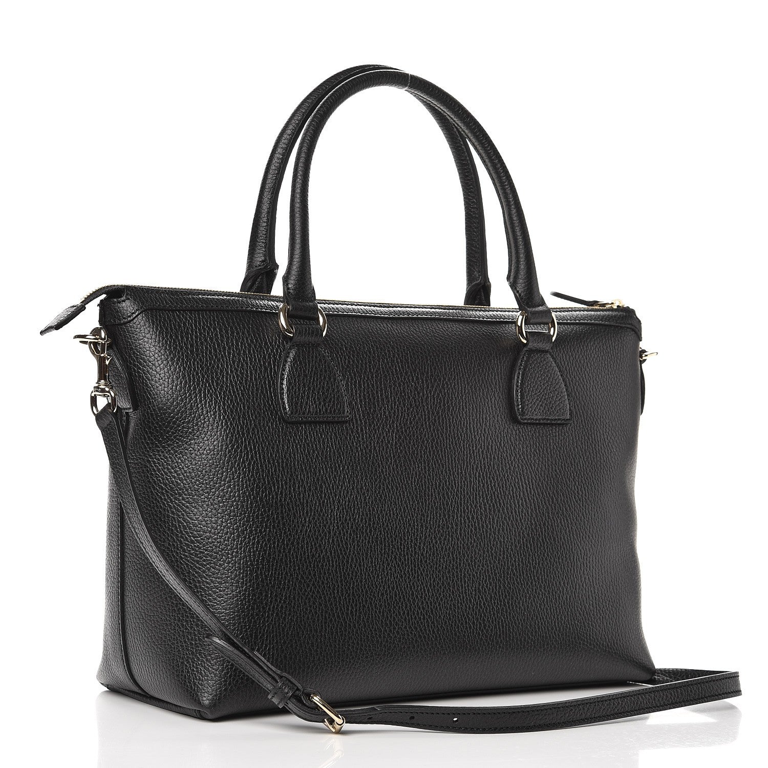 Gucci Dollar Calfskin GG Charm Satchel Black 4 of 10