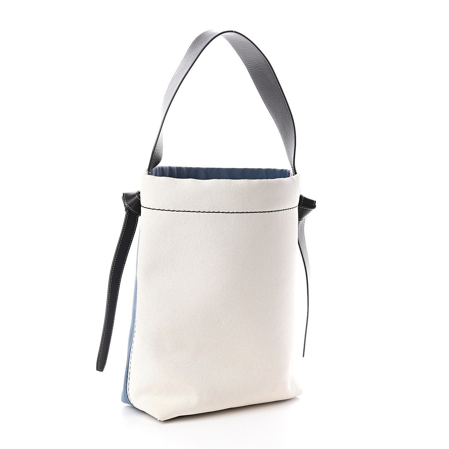 Celine Canvas Small Twisted Cabas Beige Blue 2 of 10