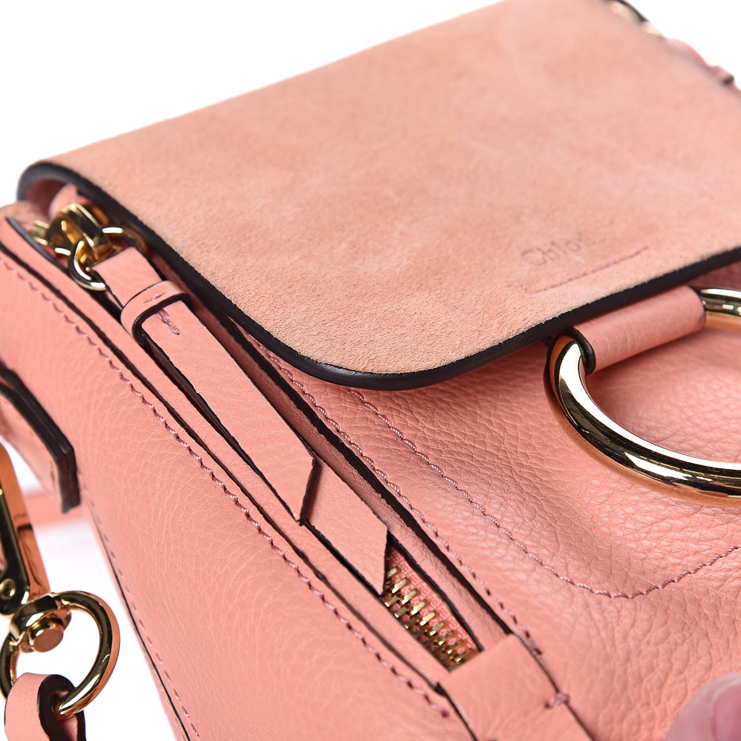 Chloe Suede Calfskin Mini Faye Backpack Ideal Blush 10 of 13