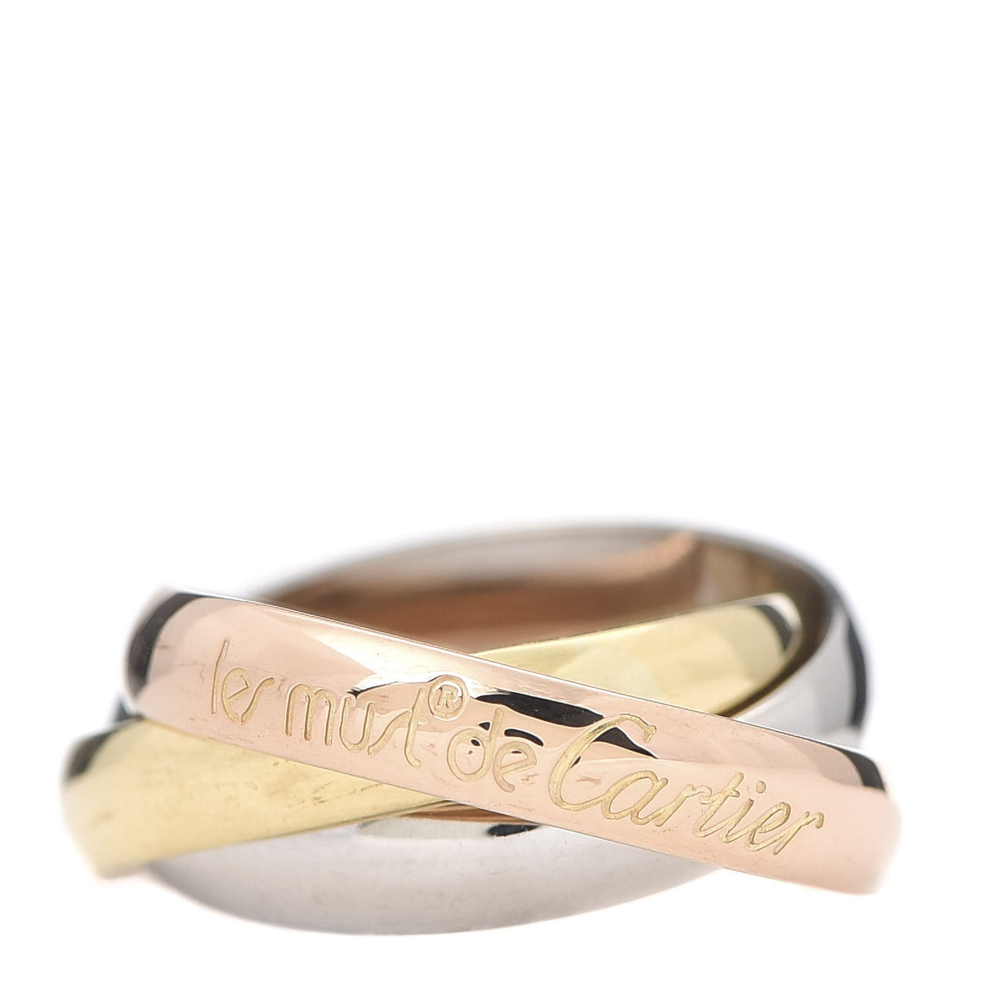 18k Pink Yellow White Gold Les Must De Trinity Ring 51 5.75
