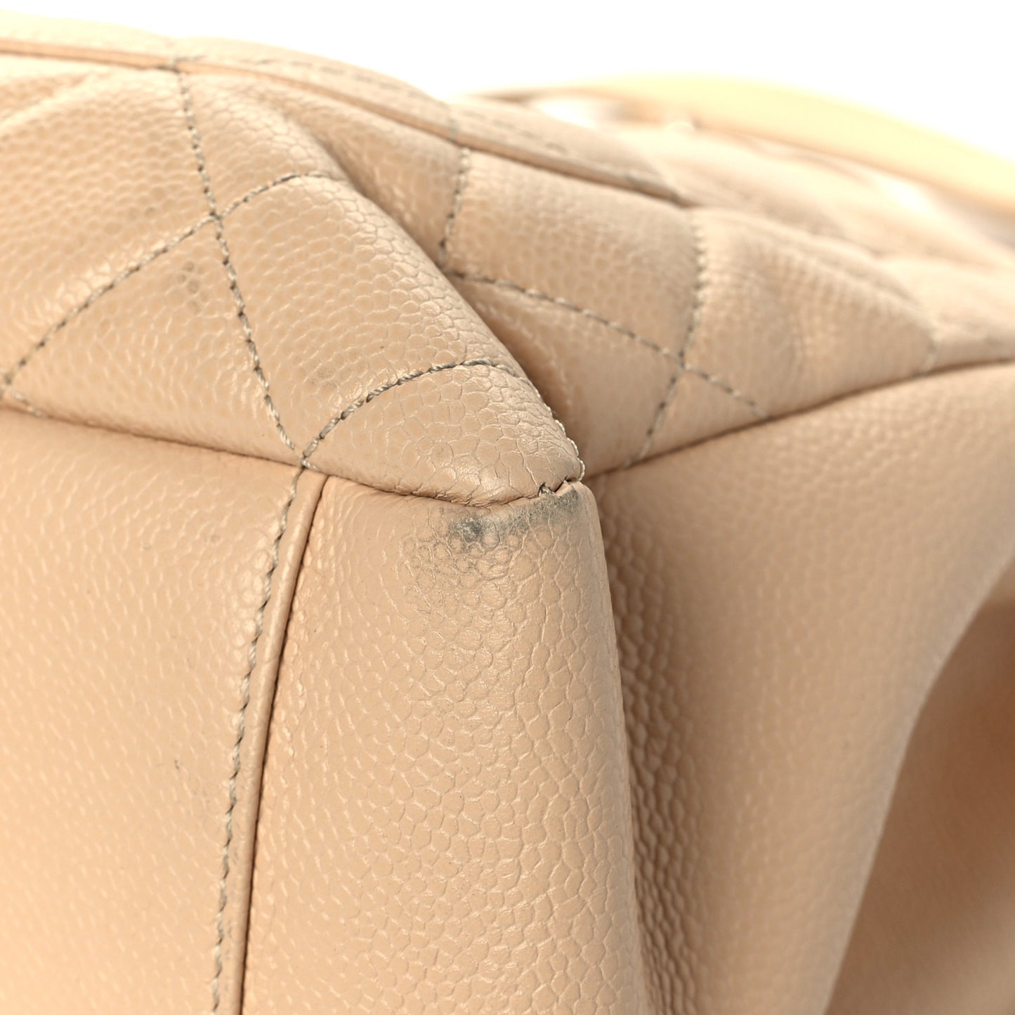 Caviar Quilted Grand Shopping Tote GST Beige Clair