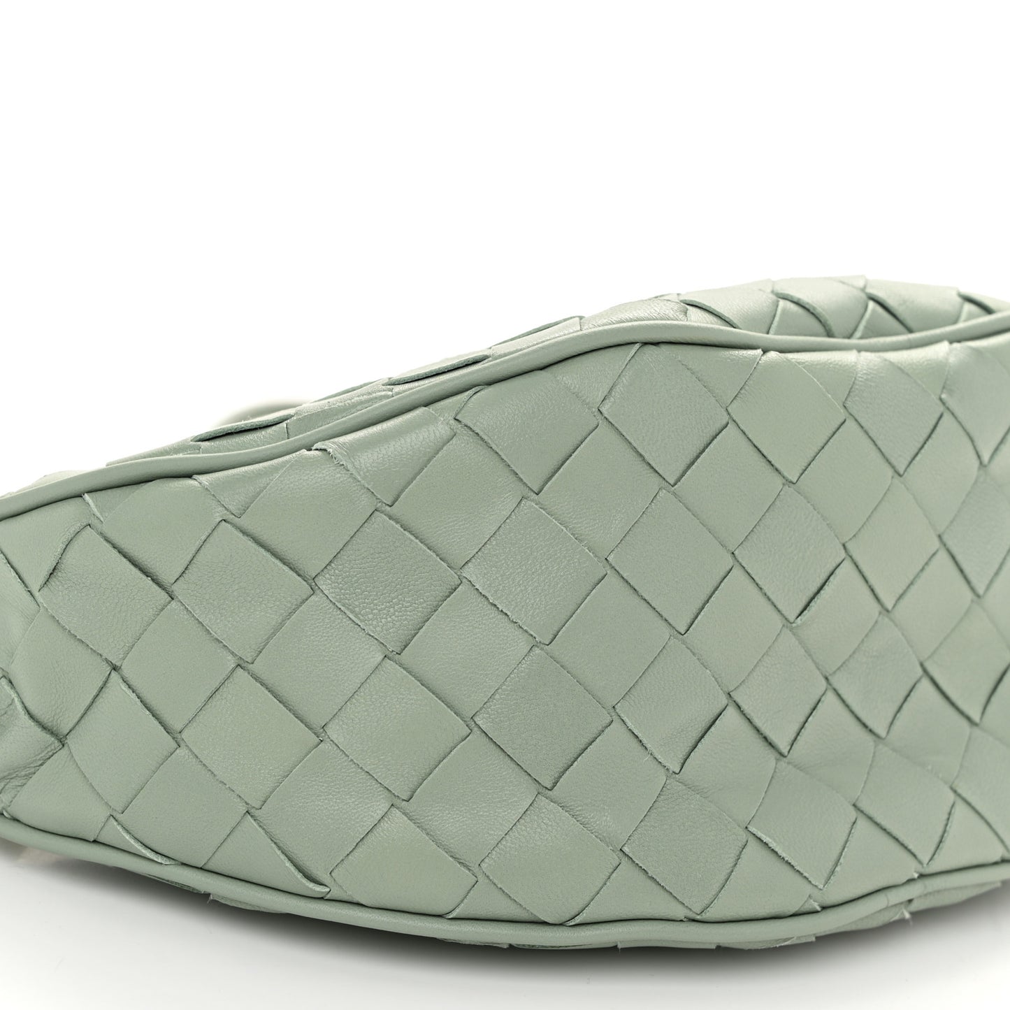 Nappa Intrecciato Half Moon Pouch On Strap Sauge