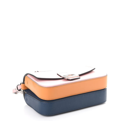 Fendi Vitello Dolce Nappa Flowerland Tri-Color Micro Double Baguette Blue Pink 7 of 12