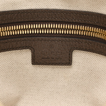 Gucci Monogram Jumbo GG Textured Dollar Calfskin Web Messenger Shoulder Bag Camel Ebony New Acero 6 of 10