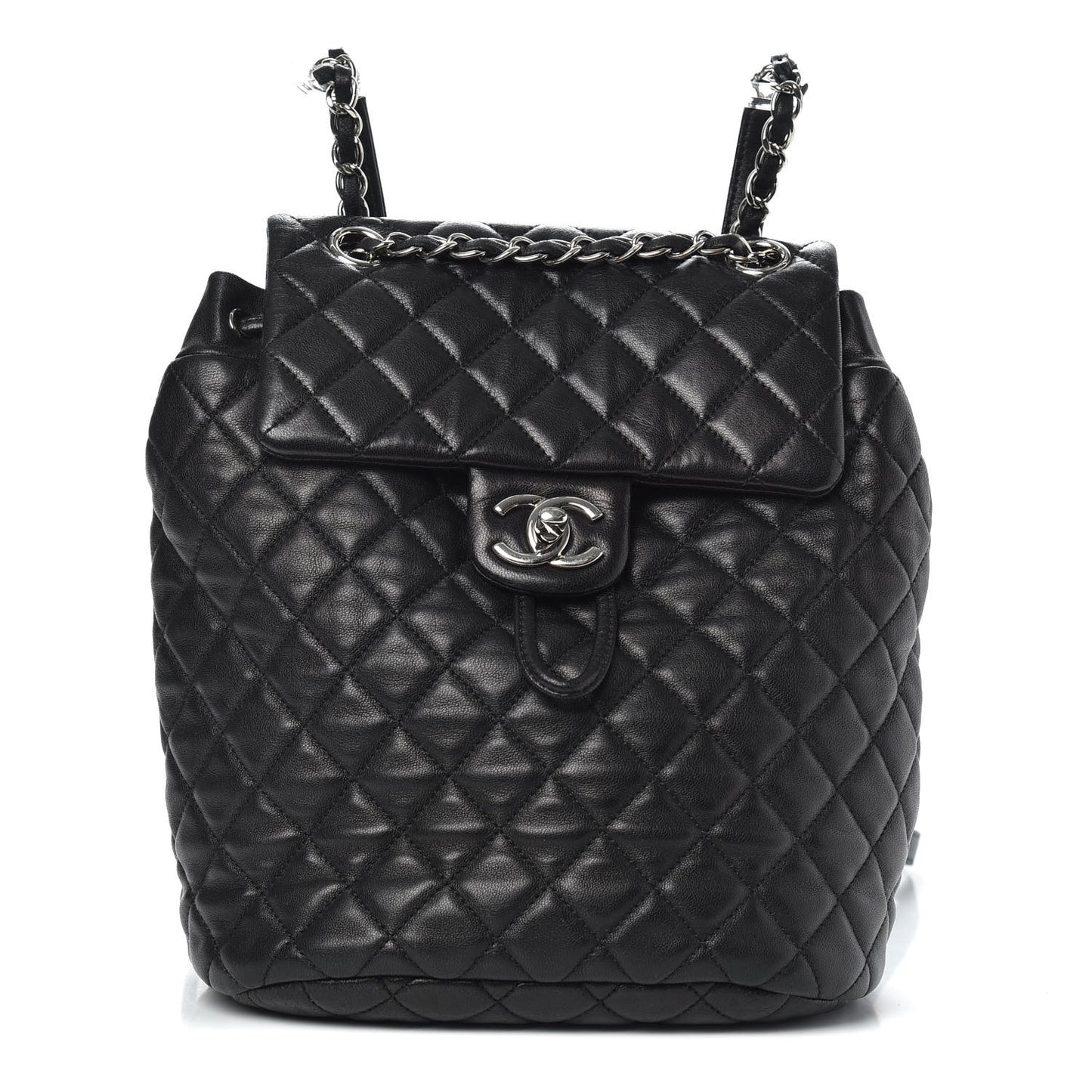 Calfskin Quilted Small Urban Spirit Backpack Black