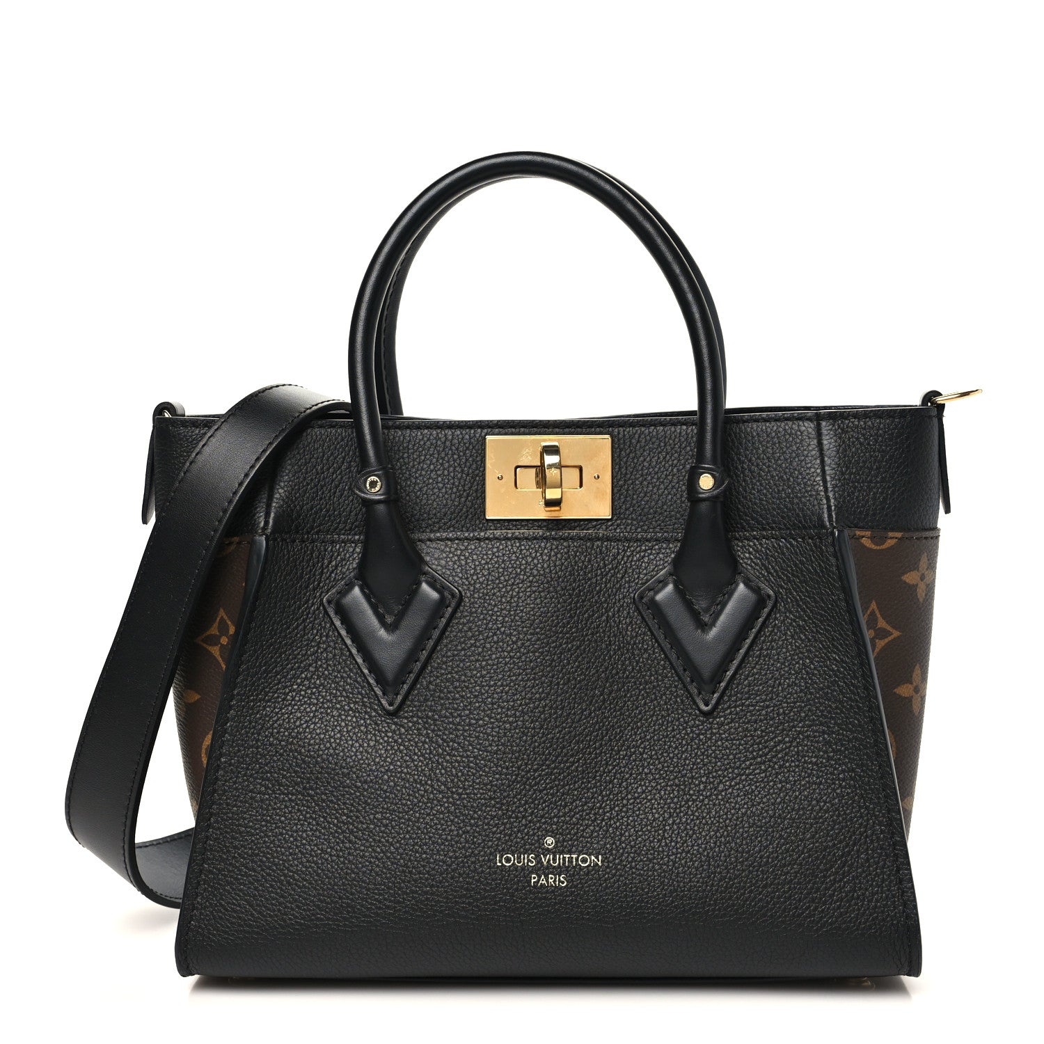 Louis Vuitton Calfskin Monogram On My Side PM Black 1 of 9