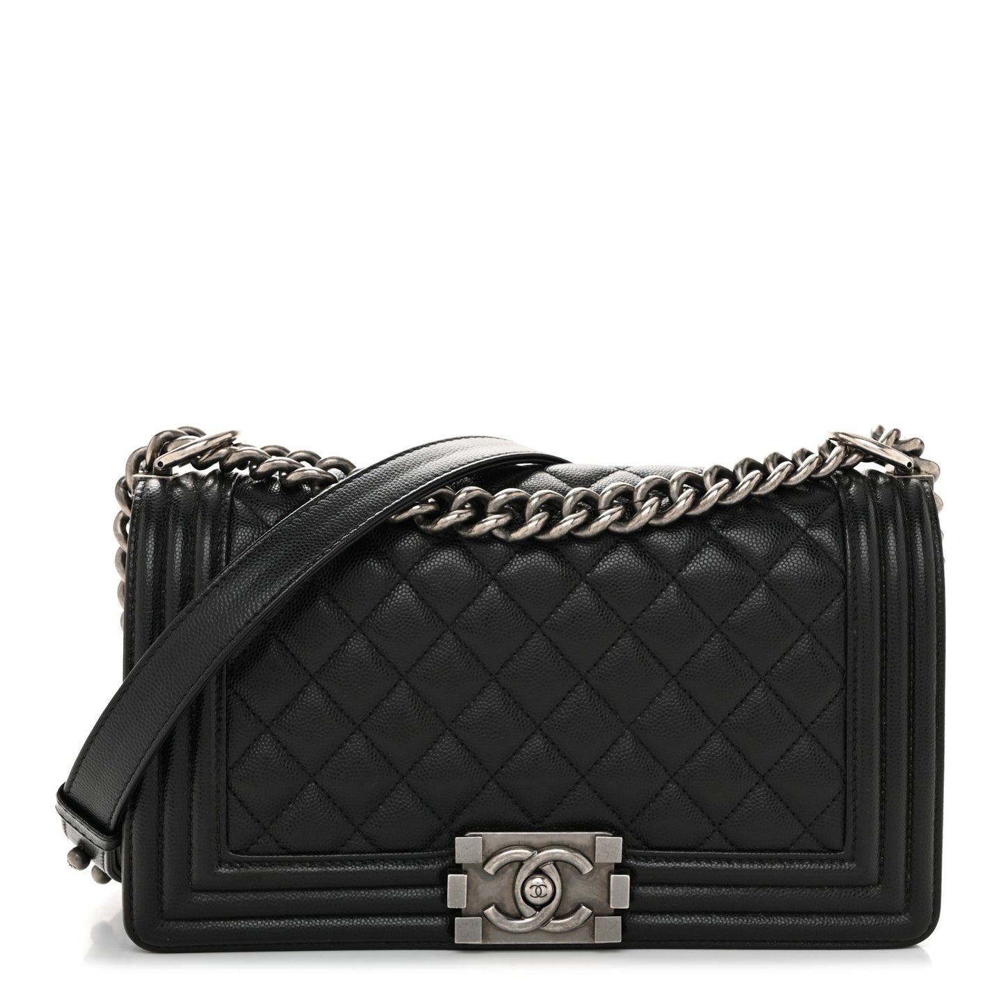 Caviar Quilted Medium Boy Flap Black