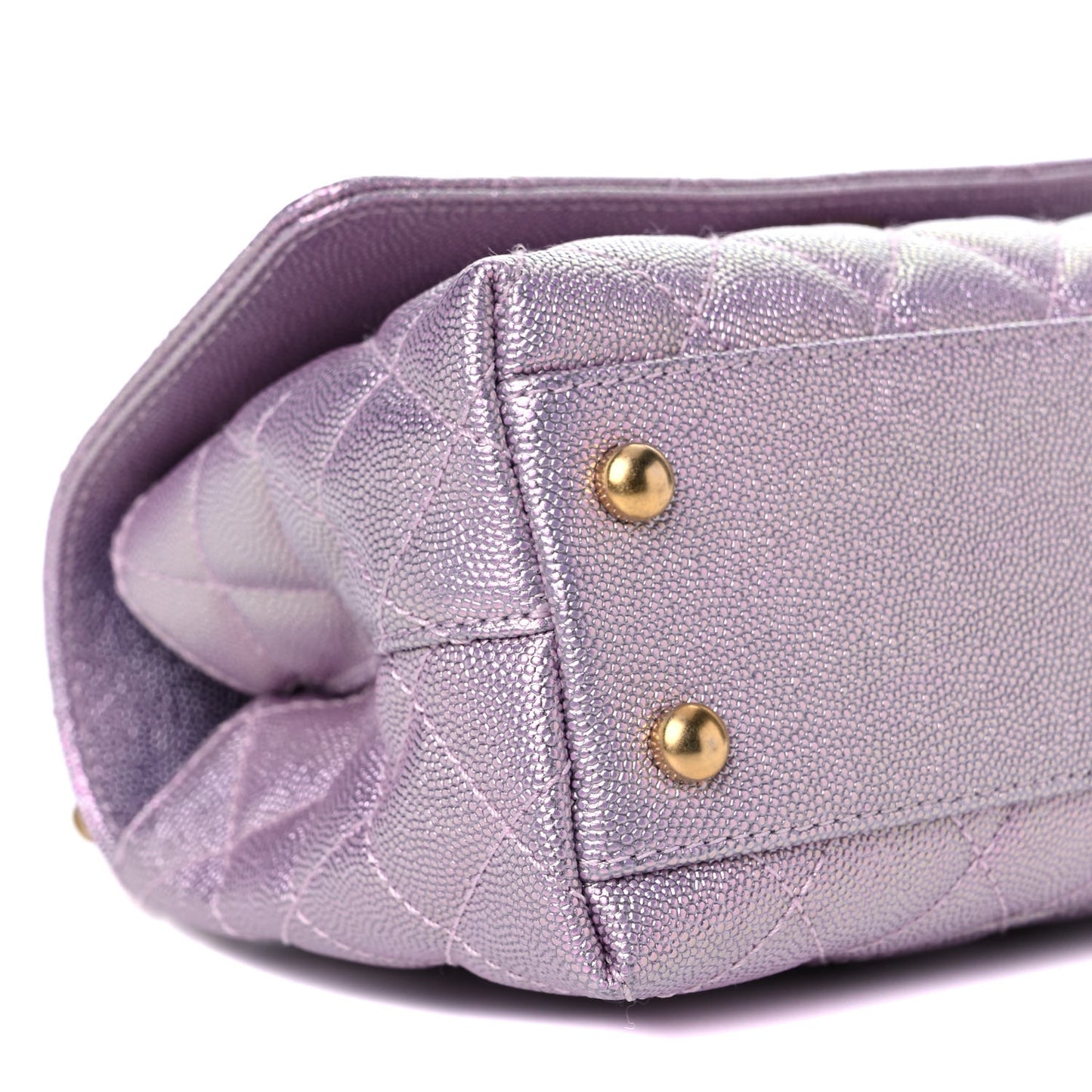 Metallic Caviar Quilted Mini Coco Handle Flap Light Pink