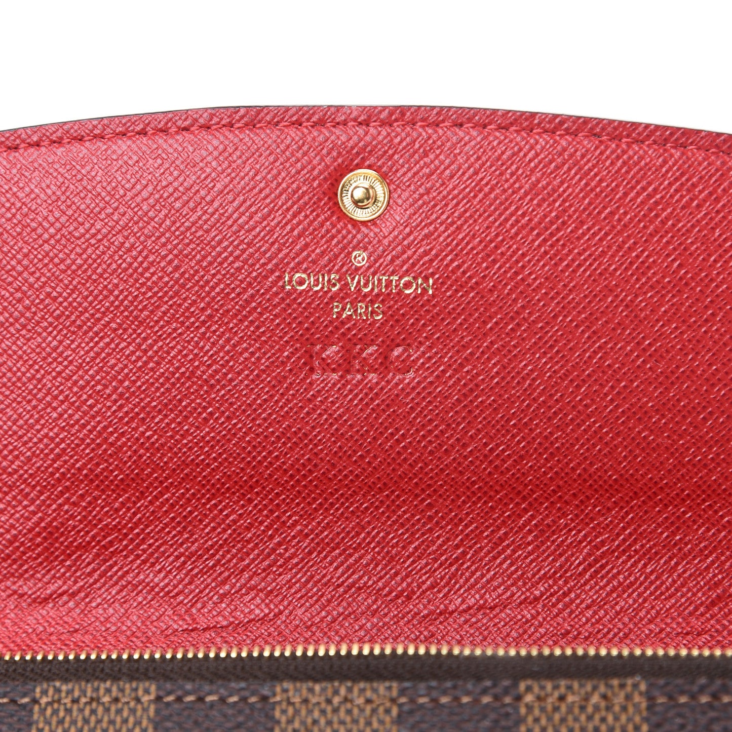 Damier Ebene Emilie Wallet Red
