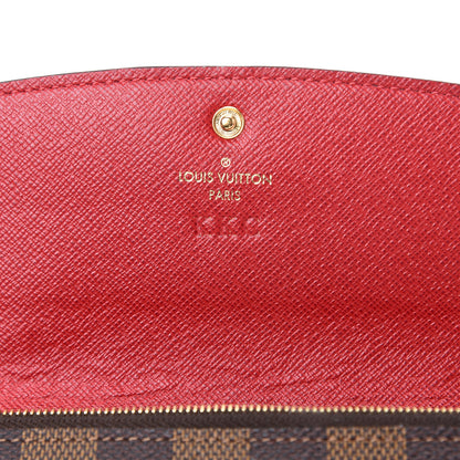 Louis Vuitton Damier Ebene Emilie Wallet Red 7 of 8