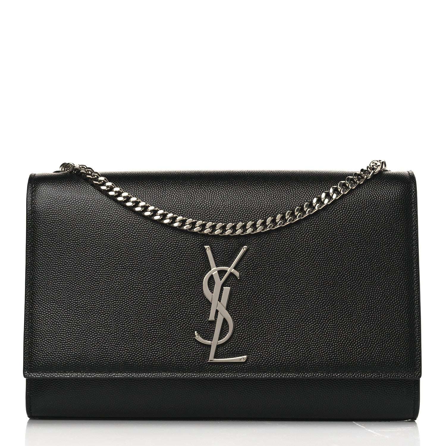 Saint Laurent Grain De Poudre Medium Classic Monogram Kate Satchel Black 1 of 9