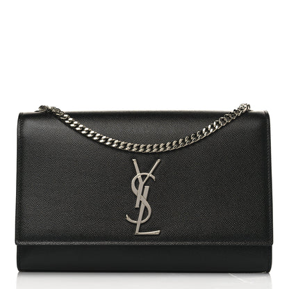 Saint Laurent Grain De Poudre Medium Classic Monogram Kate Satchel Black 1 of 9